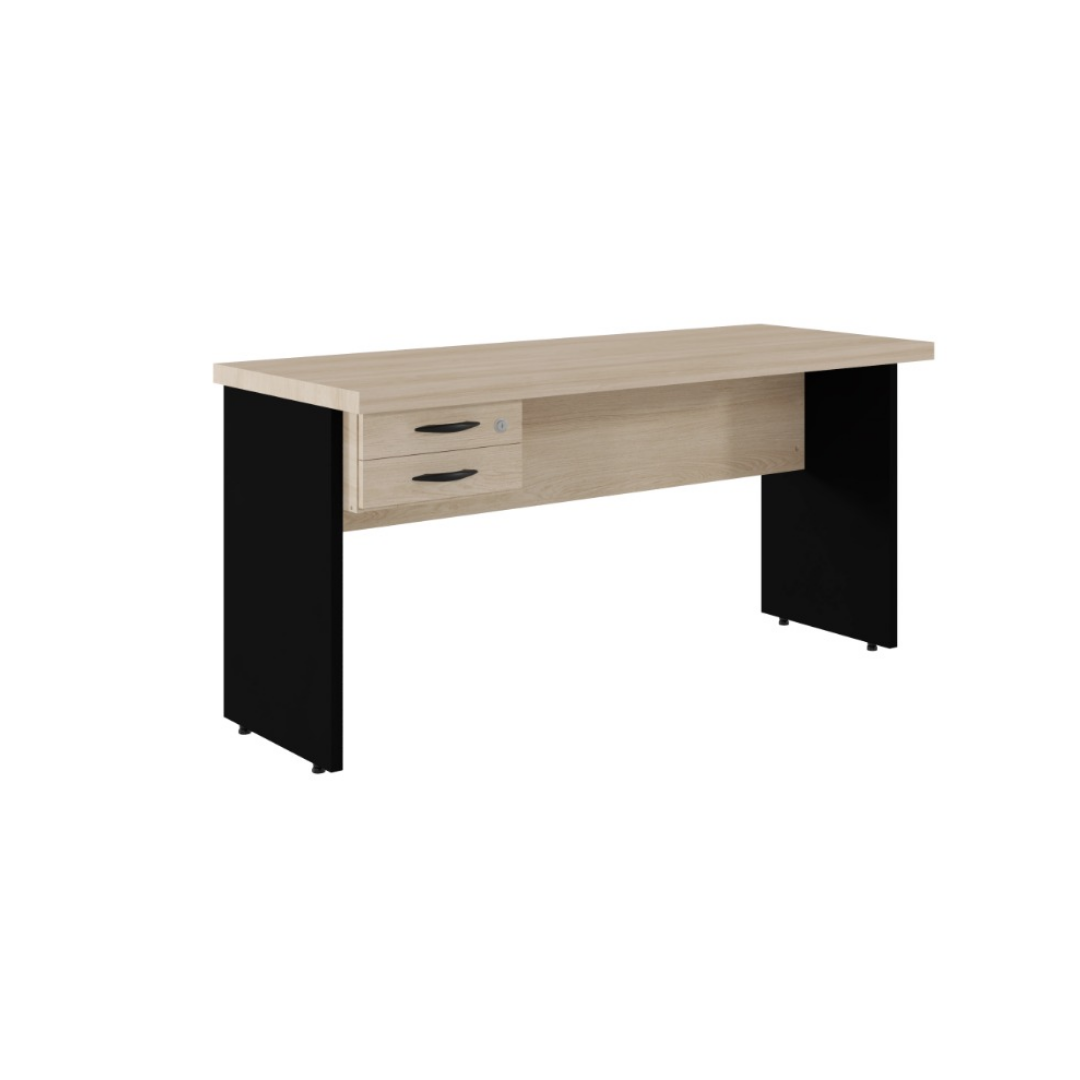 Mesa reta 120x60 com 2 gv - Carv/Preto - LT